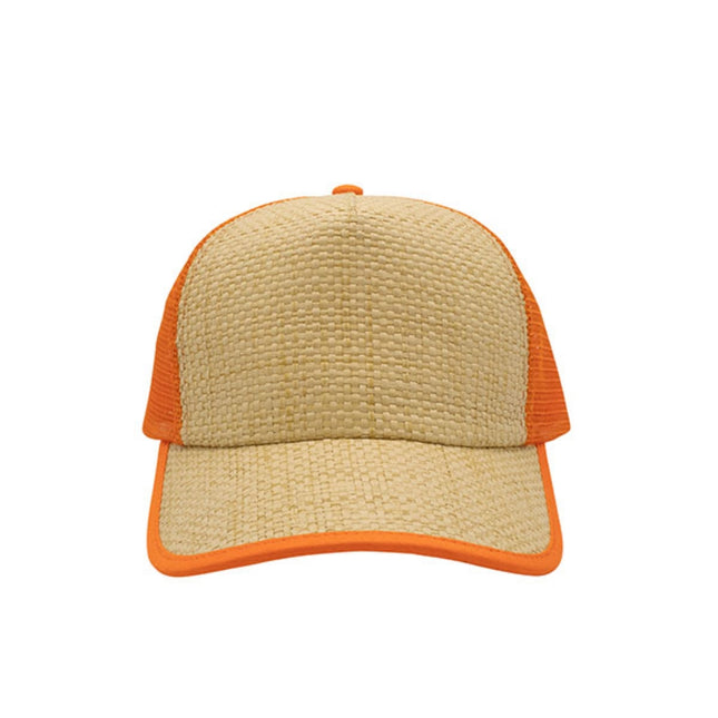 Two Tone Toyo Paper Straw Mesh Adjustable Summer Trucker Baseball Cap