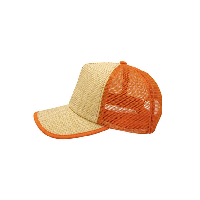 Two Tone Toyo Paper Straw Mesh Adjustable Summer Trucker Baseball Cap