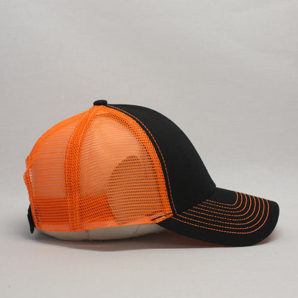 Neon Two Tone Cotton Twill Mesh Adjustable Trucker Baseball Cap