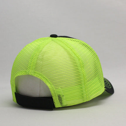 Neon Two Tone Cotton Twill Mesh Adjustable Trucker Baseball Cap