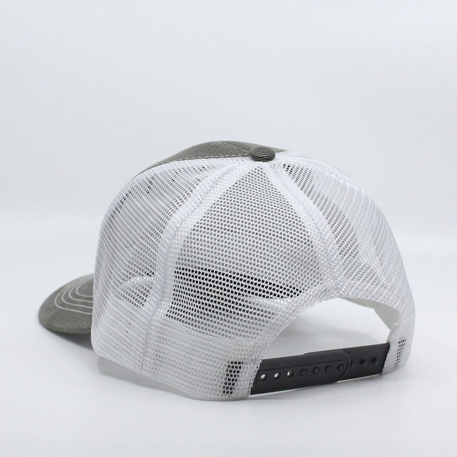 Heavy Washed Wax Coated Cotton Adjustable Mid Profile Mesh Trucker Baseball Cap
