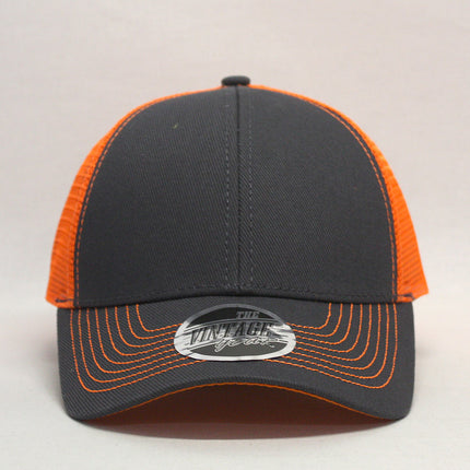 Neon Two Tone Cotton Twill Mesh Adjustable Trucker Baseball Cap