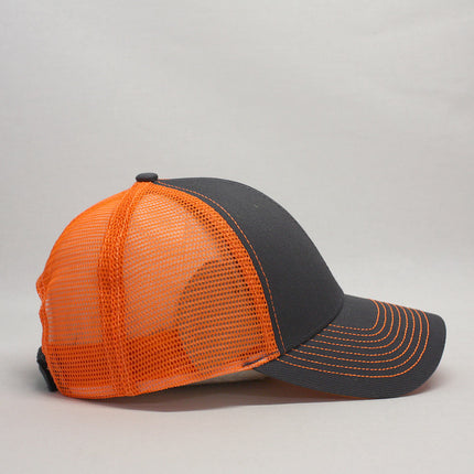 Neon Two Tone Cotton Twill Mesh Adjustable Trucker Baseball Cap