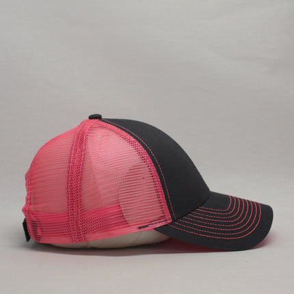 Neon Two Tone Cotton Twill Mesh Adjustable Trucker Baseball Cap