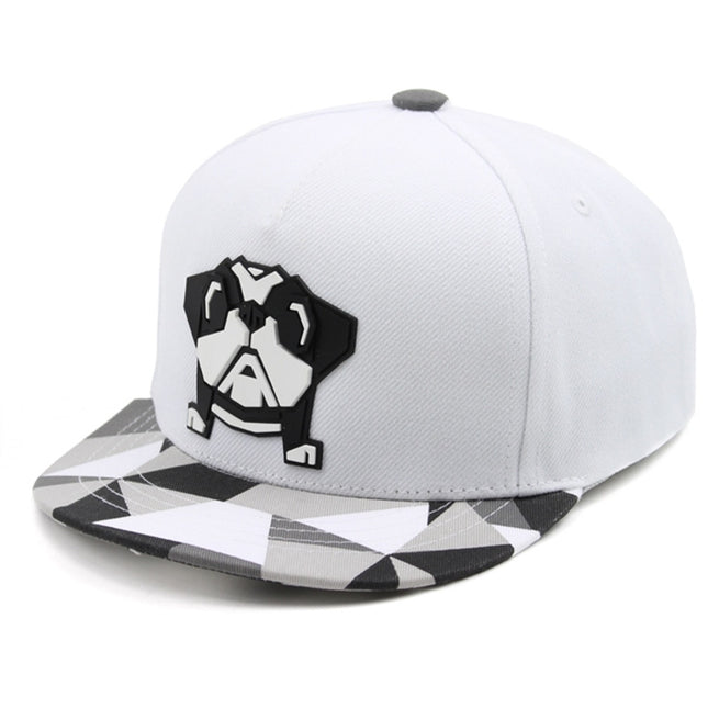 Kids Bulldog Origami Sculpture Boys Girls Flat Bill Snapback Baseball Cap