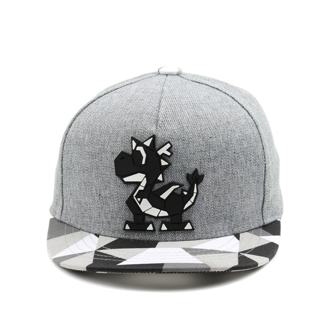 Kids Dragon Origami Sculpture Boys Girls Flat Bill Snapback Baseball Cap